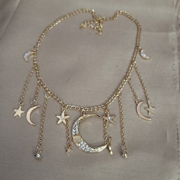 Crescent moon and stars boho necklace - Picture 10 of 10